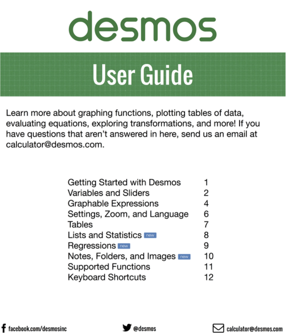 User Guide - DESMOS: GRAPHING